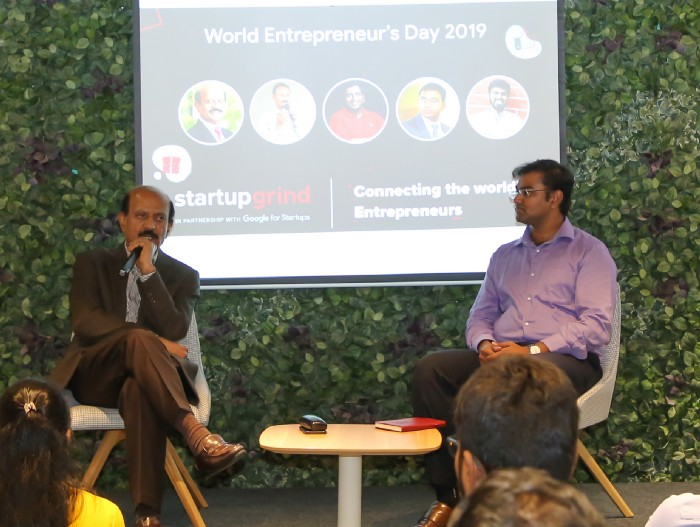 BVR Mohan Reddy with Yashwanth Tudimilla, Host and Co-Director of Startup Grind Hyderabad